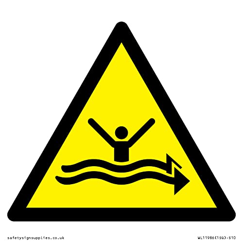 W057 Warnung: Strong Curents Schild – 100 x 100 mm – S10 von Viking Signs