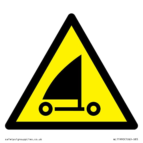 W059 Warnung: Sand Yachting Schild – 85 x 85 mm – S85 W059 Warnung: Sand Yachting Schild – 85 x 85 mm – S85 von Viking Signs
