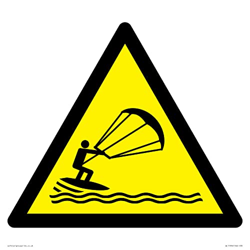 W062 Warnung: Kite Surf-Schild – 300 x 300 mm – S30 von Viking Signs