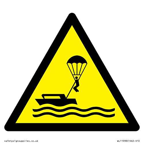 W063 Warnung: Parasailing Schild – 100 x 100 mm – S10 von Viking Signs