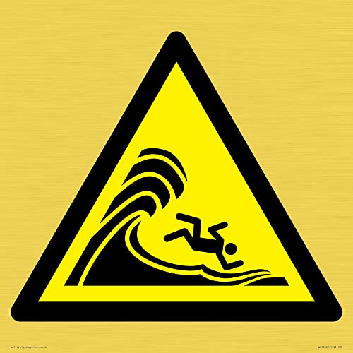 W065 Warnschild "Warning: High Surf or large breaking wave", 300 x 300 mm, S30 W065 Warnschild "Warning: High Surf or large breaking wave", 300 x 300 mm, S30 von Viking Signs