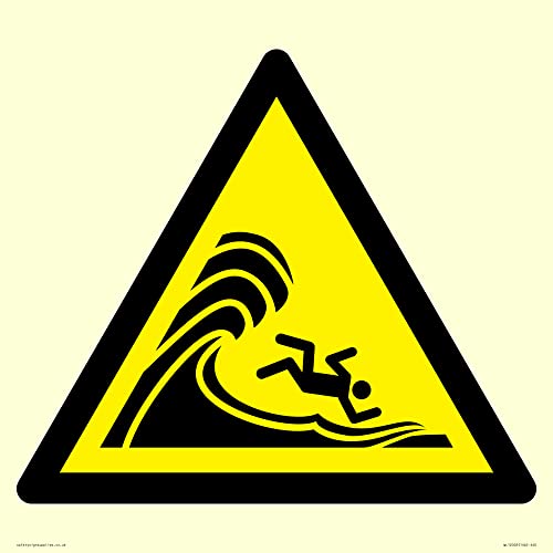 W065 Warnschild "Warning: High Surf or large breaking wave", 400 x 400 mm, S40 W065 Warnschild "Warning: High Surf or large breaking wave", 400 x 400 mm, S40 von Viking Signs