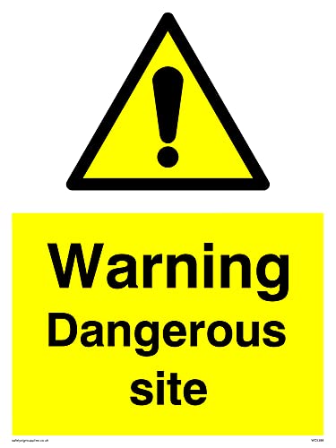 Warnschild „Warning Dangerous Site“, 150 x 200 mm, A5P, 5 Stück von Viking Signs