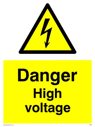 Warnschild"Danger High Voltage", 150 x 200 mm, A5P, 5 Stück von Viking Signs