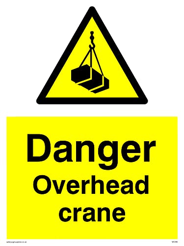 Warnschild "Danger Overhead Crane", 150 x 200 mm, A5P, 5 Stück von Viking Signs