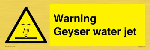 Warnschild Geyser Wasserstrahl, 600 x 200 mm, L62 Warnschild Geyser Wasserstrahl, 600 x 200 mm, L62 von Viking Signs
