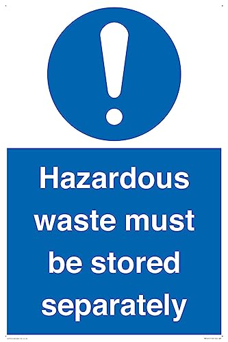 Warnschild "Hazardous Waste Must Be Stored Separatly", 400 x 600 mm, A2P von Viking Signs