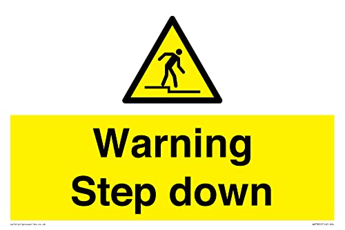 Warnschild "Step Down", 300 x 200 mm, A4L Warnschild "Step Down", 300 x 200 mm, A4L von Viking Signs
