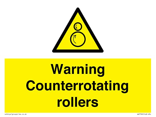 Warnschild "Warning Counterrotating Roll", 200 x 150 mm, A5L von Viking Signs