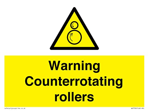 Warnschild "Warning Counterrotating Roll", 200 x 150 mm, A5L Warnschild "Warning Counterrotating Roll", 200 x 150 mm, A5L von Viking Signs