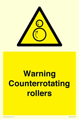 Warnschild "Warning Counterrotating Roll", 200 x 300 mm, A4P Warnschild "Warning Counterrotating Roll", 200 x 300 mm, A4P von Viking Signs