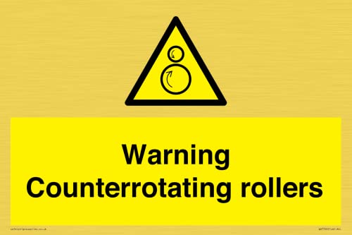 Warnschild "Warning Counterrotating Roll", 300 x 200 mm, A4L Warnschild "Warning Counterrotating Roll", 300 x 200 mm, A4L von Viking Signs