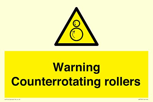 Warnschild "Warning Counterrotating Roll", 300 x 200 mm, A4L Warnschild "Warning Counterrotating Roll", 300 x 200 mm, A4L von Viking Signs