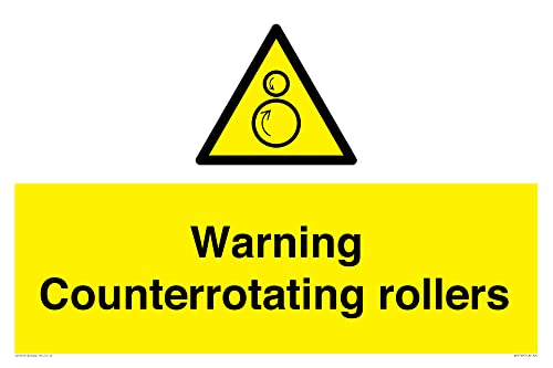 Warnschild "Warning Counterrotating Roll", 600 x 400 mm, A2L von Viking Signs