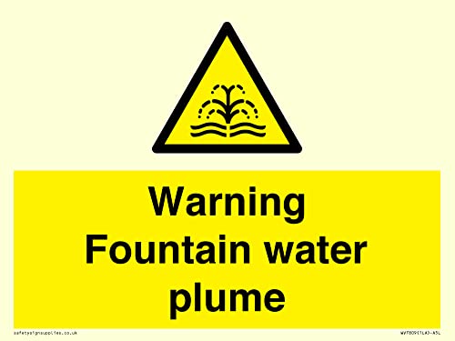 Warnschild "Warning Fountain Water Plume", 200 x 150 mm, A5L Warnschild "Warning Fountain Water Plume", 200 x 150 mm, A5L von Viking Signs