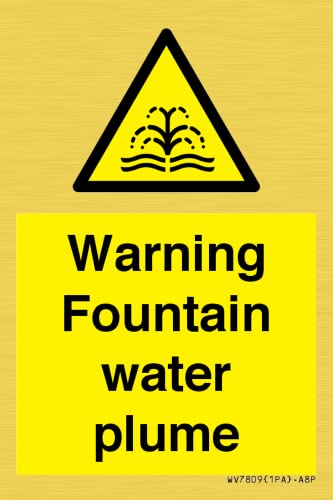 Warnschild "Warning Fountain Water Plume", 50 x 75 mm, A8P Warnschild "Warning Fountain Water Plume", 50 x 75 mm, A8P von Viking Signs