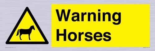 Warnschild "Warning Horses", 600 x 200 mm, L62 Warnschild "Warning Horses", 600 x 200 mm, L62 von Viking Signs
