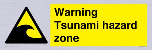 Warnschild "Warning Tsunami Hazard Zone", 450 x 150 mm, L41 Warnschild "Warning Tsunami Hazard Zone", 450 x 150 mm, L41 von Viking Signs