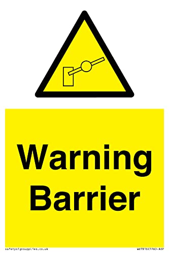 Warnschild für Barriere, 100 x 150 mm, A6P Warnschild für Barriere, 100 x 150 mm, A6P von Viking Signs