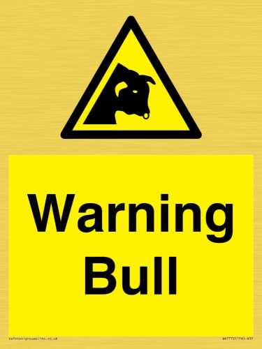 Warnschild für Bullen, 150 x 200 mm, A5P Warnschild für Bullen, 150 x 200 mm, A5P von Viking Signs