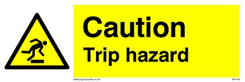Warnschild mit Aufschrift"Caution Trip Hazard", 150 x 50 mm, L15, 5 Stück von Viking Signs
