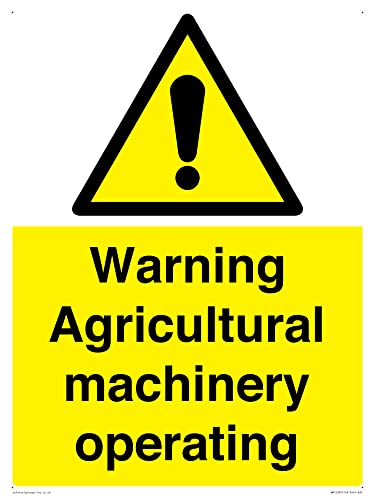 Warnschild mit Aufschrift "Warning Agricultural Machines Operation", 300 x 400 mm, A3P von Viking Signs