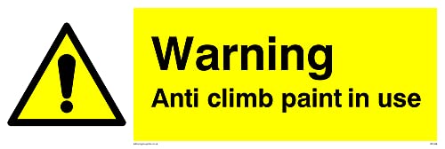 Warnschild mit Aufschrift"Warning Anti Climb Paint In Use", 300 x 100 mm, L31 von Viking Signs