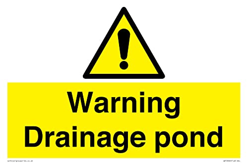 Warnschild mit Aufschrift "Warning Drainage Teich", 300 x 200 mm, A4L Warnschild mit Aufschrift "Warning Drainage Teich", 300 x 200 mm, A4L von Viking Signs