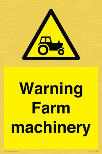 Warnschild mit Aufschrift "Warning Farm Machery", 200 x 300 mm, A4P Warnschild mit Aufschrift "Warning Farm Machery", 200 x 300 mm, A4P von Viking Signs