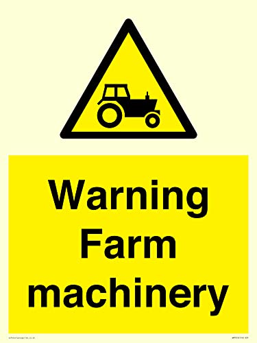 Warnschild mit Aufschrift "Warning Farm Machery", 300 x 400 mm, A3P Warnschild mit Aufschrift "Warning Farm Machery", 300 x 400 mm, A3P von Viking Signs