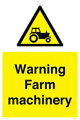 Warnschild mit Aufschrift "Warning Farm Machery", 400 x 600 mm, A2P Warnschild mit Aufschrift "Warning Farm Machery", 400 x 600 mm, A2P von Viking Signs