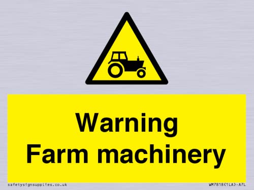 Warnschild mit Aufschrift "Warning Farm Machery" – 100 x 75 mm – A7L von Viking Signs