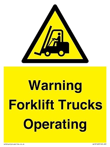 Warnschild mit Aufschrift "Warning Forklift Trucks Operation", 150 x 200 mm, A5P von Viking Signs