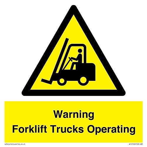 Warnschild mit Aufschrift "Warning Forklift Trucks Operation", 200 x 200 mm, S20 Warnschild mit Aufschrift "Warning Forklift Trucks Operation", 200 x 200 mm, S20 von Viking Signs
