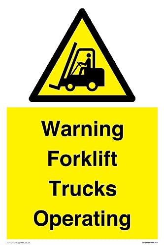 Warnschild mit Aufschrift "Warning Forklift Trucks Operation", 200 x 300 mm, A4P Warnschild mit Aufschrift "Warning Forklift Trucks Operation", 200 x 300 mm, A4P von Viking Signs