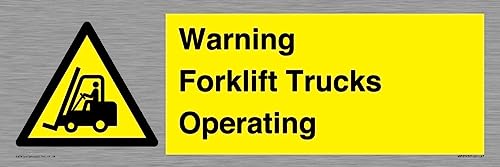 Warnschild mit Aufschrift "Warning Forklift Trucks Operation", 450 x 150 mm, L41 von Viking Signs