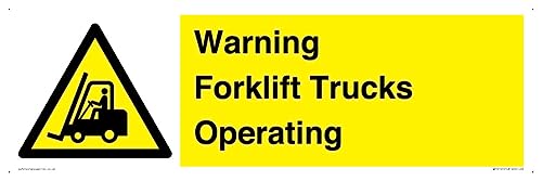 Warnschild mit Aufschrift "Warning Forklift Trucks Operation", 600 x 200 mm, L62 Warnschild mit Aufschrift "Warning Forklift Trucks Operation", 600 x 200 mm, L62 von Viking Signs