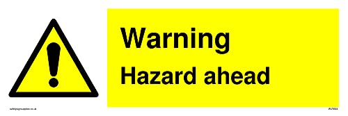 Warnschild mit Aufschrift "Warning Hazard Ahead with General Warning Symbol", 300 x 100 mm, L31 Warnschild mit Aufschrift "Warning Hazard Ahead with General Warning Symbol", 300 x 100 mm, L31 von Viking Signs