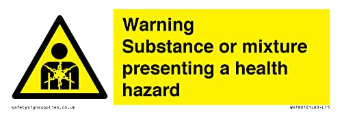 Warnschild mit Aufschrift"Warning Substance or Mix", 150 x 50 mm, L15 von Viking Signs