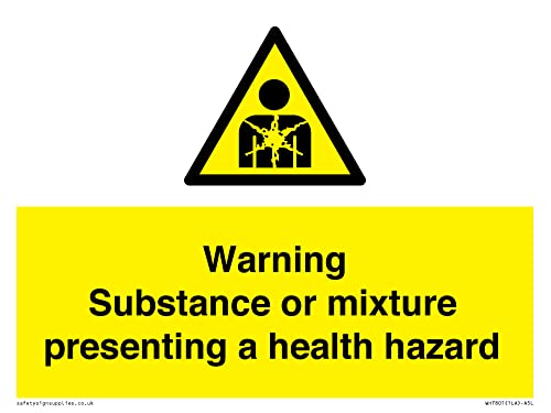 Warnschild mit Aufschrift"Warning Substance or Mix", 200 x 150 mm, A5L Warnschild mit Aufschrift"Warning Substance or Mix", 200 x 150 mm, A5L von Viking Signs
