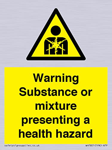 Warnschild mit Aufschrift "Warning Substance or Mix", 75 x 100 mm, A7P Warnschild mit Aufschrift "Warning Substance or Mix", 75 x 100 mm, A7P von Viking Signs