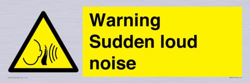 Warnschild mit Aufschrift "Warning Sudden loud noise", 450 x 150 mm, L41 von Viking Signs