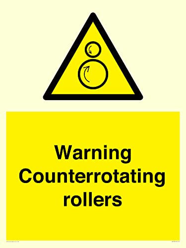 Warnschild mit Gegenlaufrollen, 600 x 800 mm, A1P Warnschild mit Gegenlaufrollen, 600 x 800 mm, A1P von Viking Signs