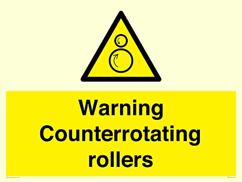 Warnschild mit Gegenlaufrollen, 800 x 600 mm, A1L Warnschild mit Gegenlaufrollen, 800 x 600 mm, A1L von Viking Signs