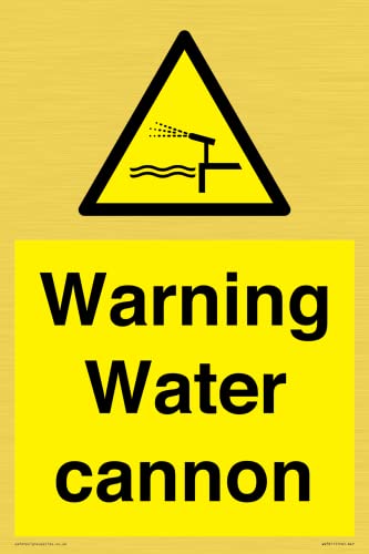 Warnschild mit Wasserkanone, 200 x 300 mm, A4P Warnschild mit Wasserkanone, 200 x 300 mm, A4P von Viking Signs