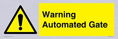 Warnschild mit automatischer Aufschrift "Warning Automated Gate", 450 x 150 mm, L41 von Viking Signs