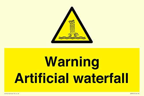 Warnschild mit künstlichem Wasserfall, 300 x 200 mm, A4L von Viking Signs