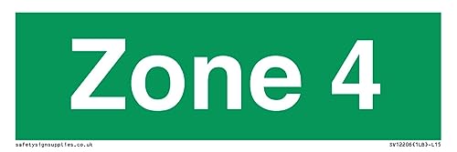 Zone 4 Schild – 150 x 50 mm – L15 Zone 4 Schild – 150 x 50 mm – L15 von Viking Signs