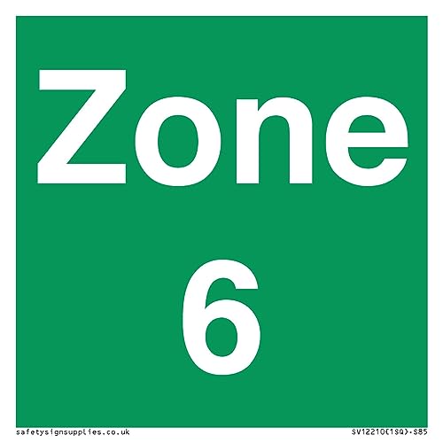 Zone 6 Schild – 85 x 85 mm – S85 Zone 6 Schild – 85 x 85 mm – S85 von Viking Signs