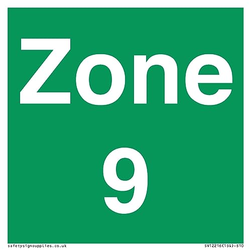 Zone 9 Schild – 100 x 100 mm – S10 von Viking Signs